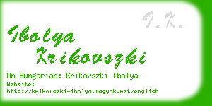 ibolya krikovszki business card